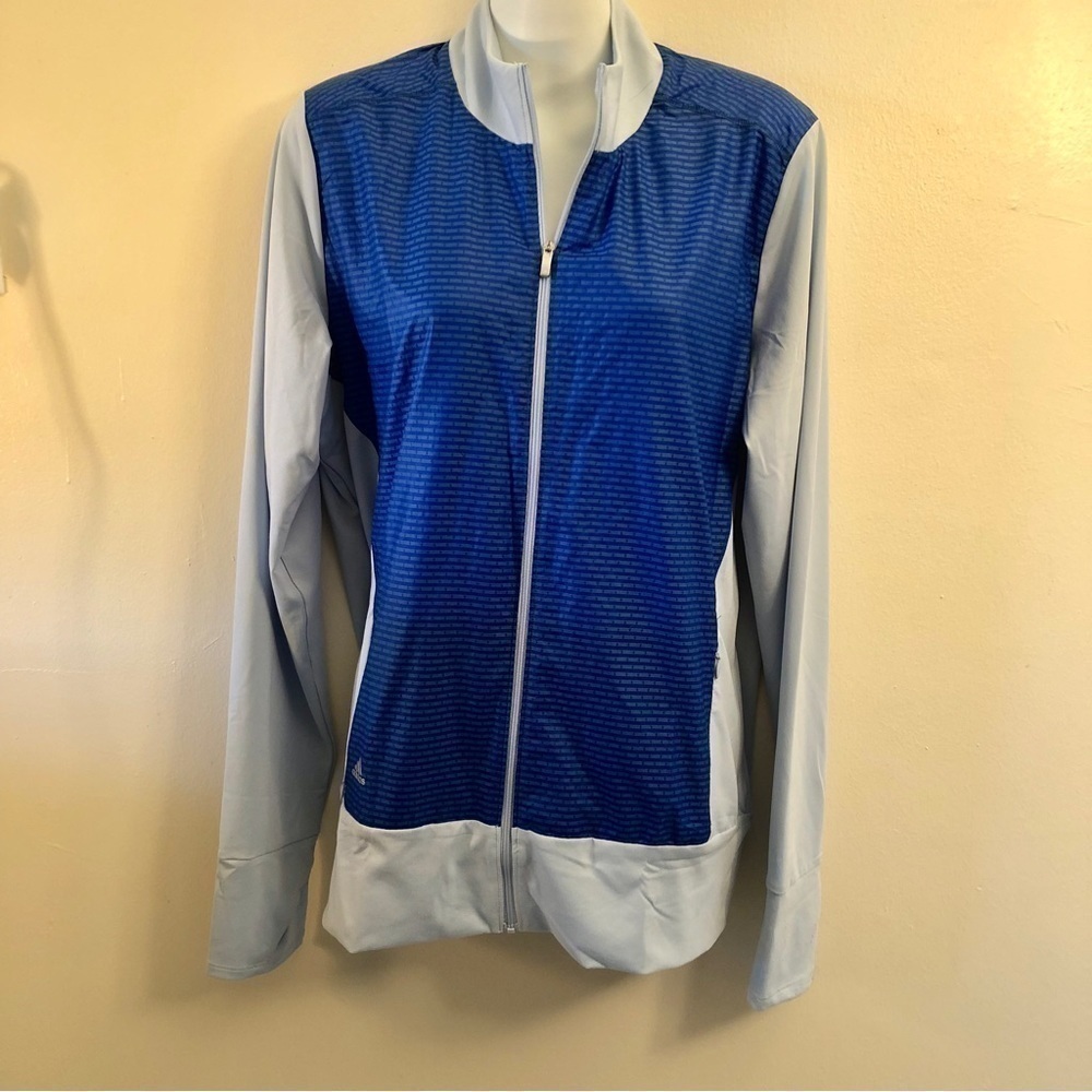 Adidas Light Blue Sports Zip Jacket Size: Large